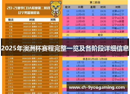 2025年澳洲杯赛程完整一览及各阶段详细信息